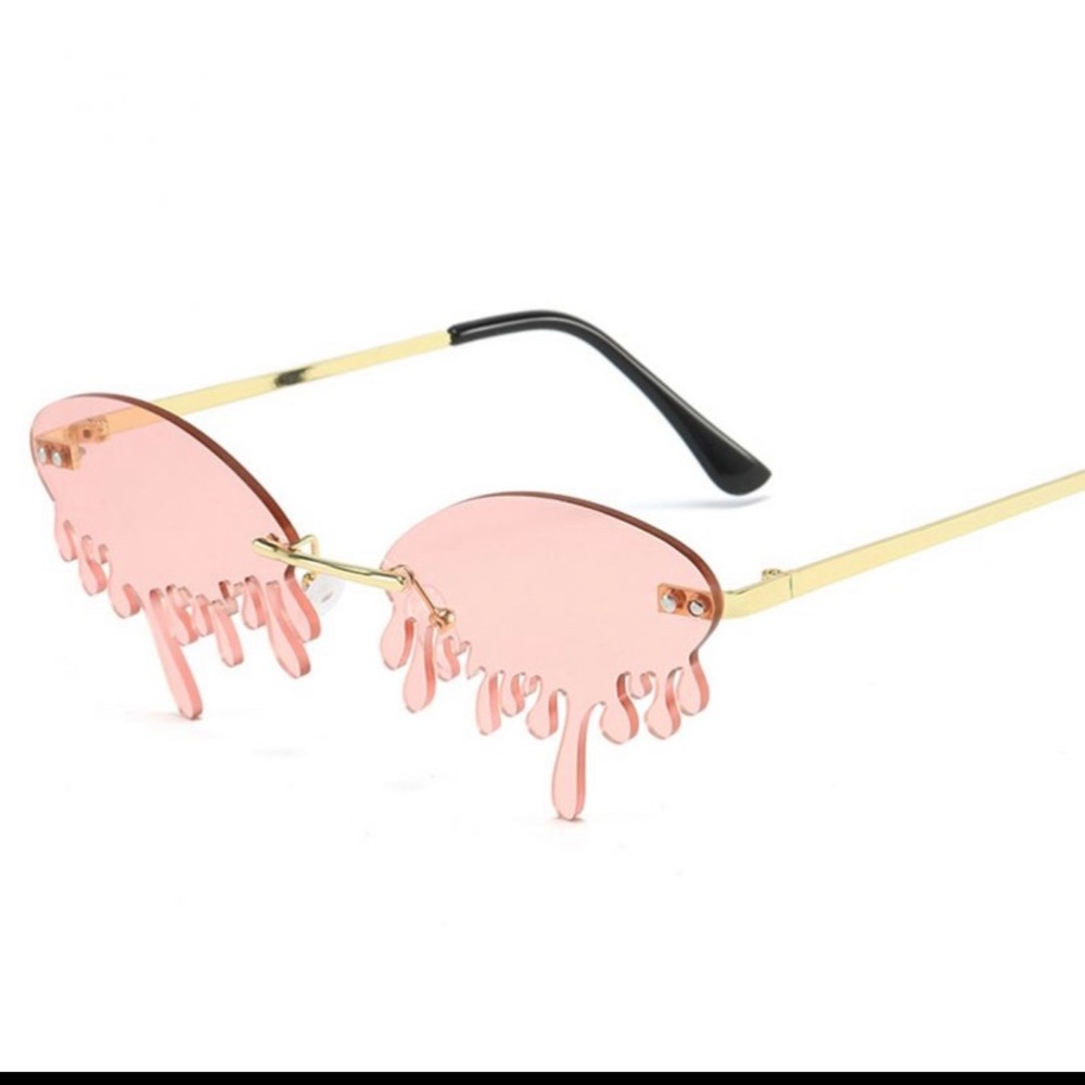 Pink Rimless Tear Shades